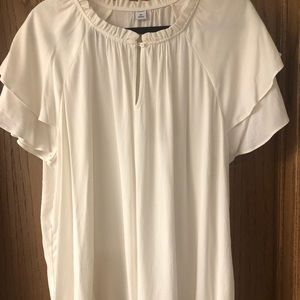 NWOT Old Navy Cream Flutter Sleeve Blouse